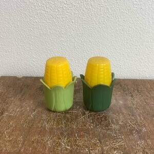 Vintage Plastic Corn on Cob‎ Mini Salt & Pepper Shakers Lot Set Vegetable Maize